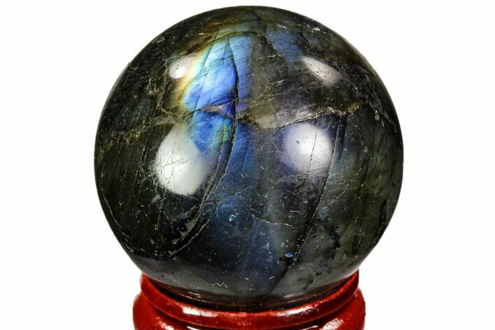 Flashy, Polished Labradorite Sphere - Great Color Play #105730